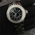 cwr8 シャネル J12 セラミック ダイヤベゼル レディース/クォーツ　ブラック
