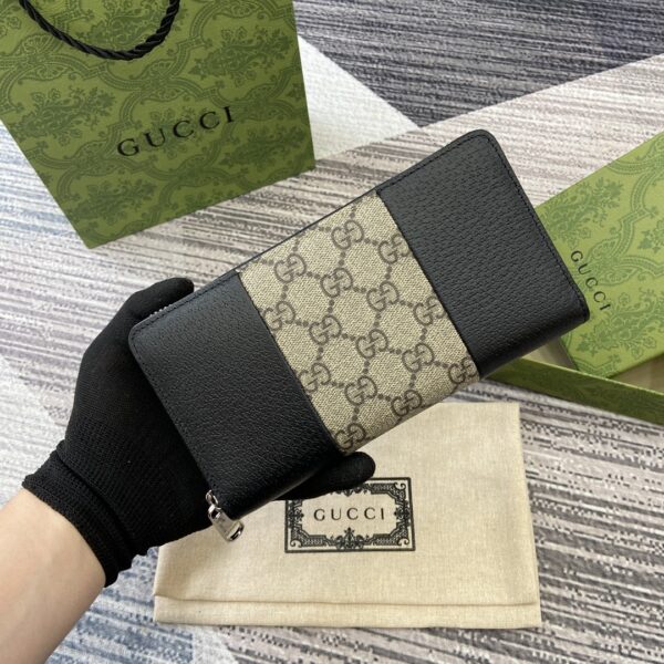 【新モデル】Gucciの最新GG Supreme高級PVCブタ柄のカウレザー財布821803 - 画像 (2)