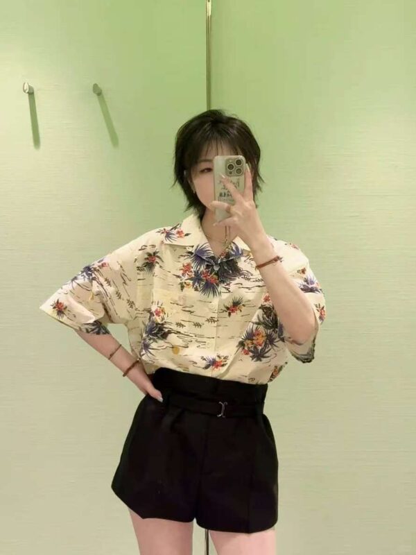 PRADAプラダリゾートフローラル半袖シャツ154797 - 画像 (3)